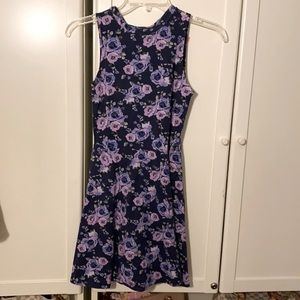 Purple floral halter neck Forever 21 dress